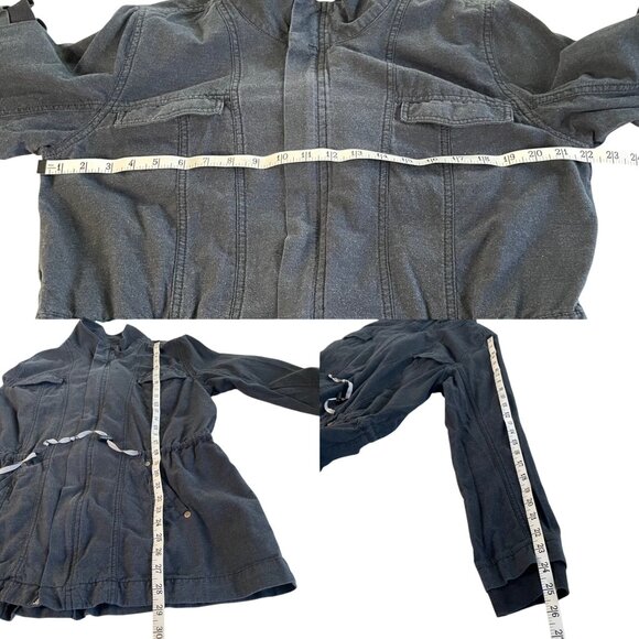 Cabi Women's Faded Black Utility Jacket Size L Cotton Zipper Front Long Sleeves - Picture 6 of 8